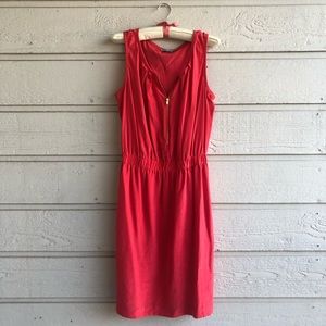 Eliza J Coral Zip Dress with Pockets